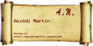 Aszódi Martin névjegykártya