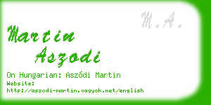 martin aszodi business card
